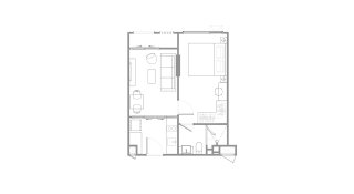 Apartment floor plan, 1 bedroom in Chapter Charoenkrung – Riverside No. 11006